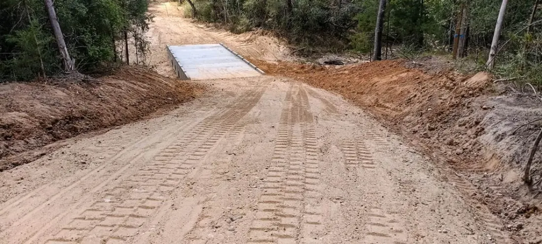 Access road work on a rural Louisiana property